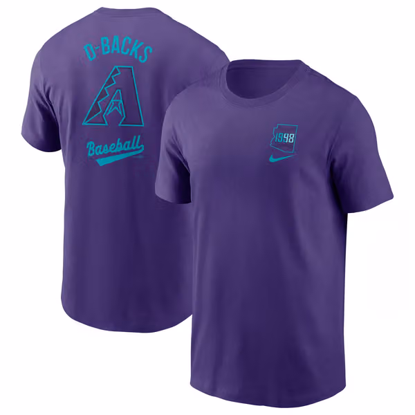 Arizona Diamondbacks City Connect 2-Hit Nike Cotton T-Shirt Purple view 1