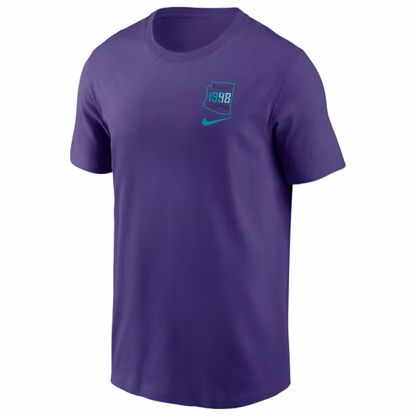 Arizona Diamondbacks City Connect 2-Hit Nike Cotton T-Shirt Purple view 2
