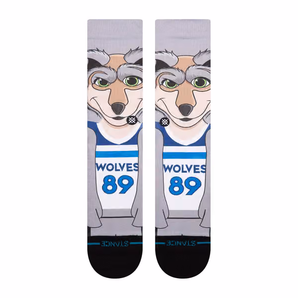 Minnesota Timberwolves Mascot Stance NBA Crew Socken view 1