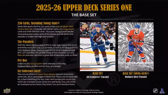 2025/26 Upper Deck Series 1 Hockey NHL Hobby Box view 2