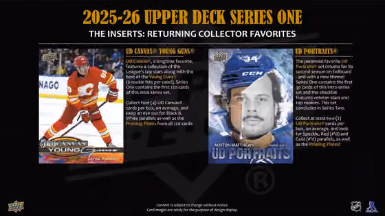 2025/26 Upper Deck Series 1 Hockey NHL Hobby Box view 3