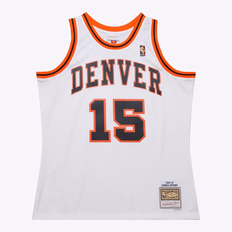 Carmelo Anthony #15 Denver Nuggets 2006-07 Mitchell & Ness Swingman NBA Jersey White view 1