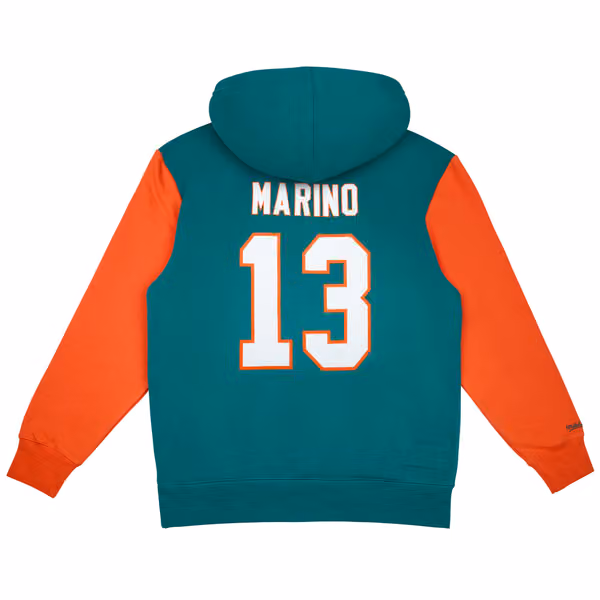 Dan Marino #13 Miami Dolphins N&N Player NFL Hoodie Aqua view 2