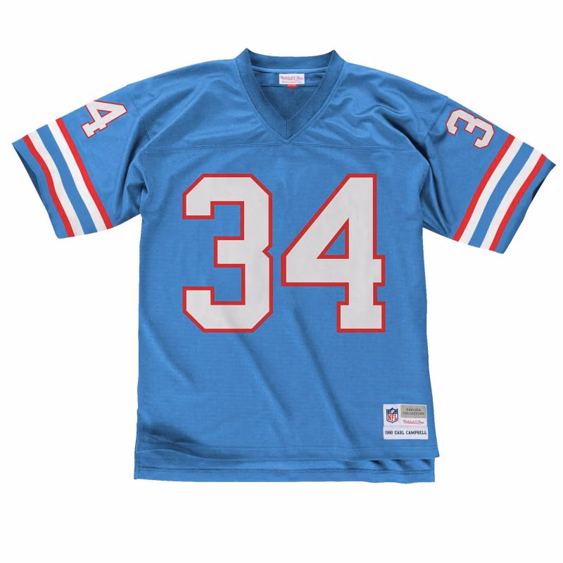 Earl Campbell #34 Houston Oilers Legacy Throwback NFL Jersey view 1