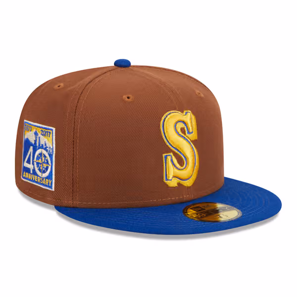 Seattle Mariners Harvest New Era 59FIFTY Fitted MLB Cap Brown product photo