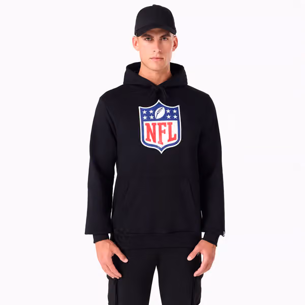 NFL Shield Logo Hoodie New Era NFL Sweatshirt Black view 1