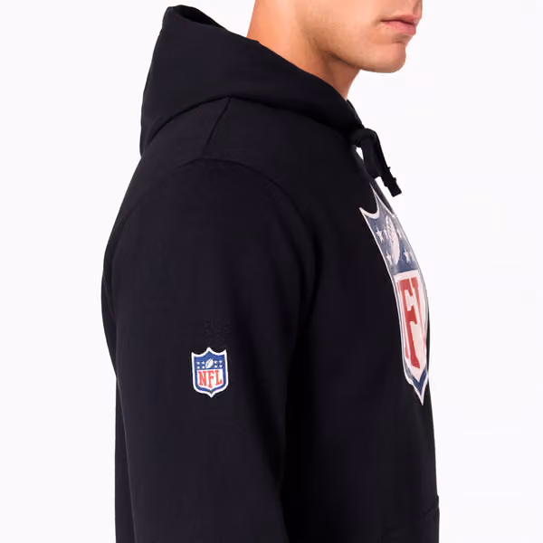 NFL Shield Logo Hoodie New Era NFL Sweatshirt Black view 4