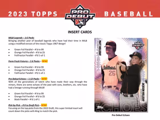 2023 Topps Pro Debut Baseball MiLB Jumbo Box view 4