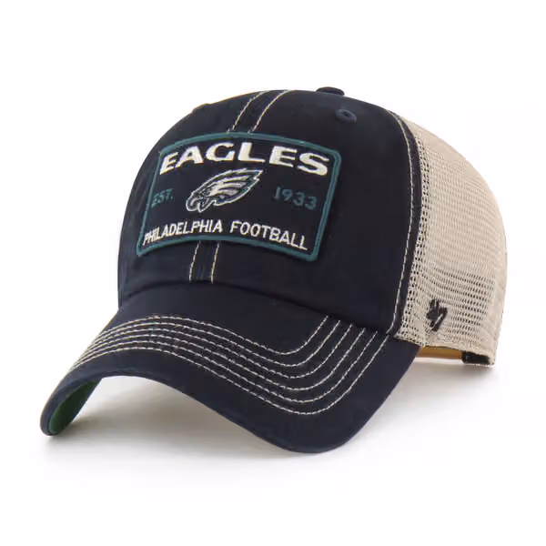 Philadelphia Eagles Vintage Wabash '47 Clean Up Trucker NFL Cap Black product photo