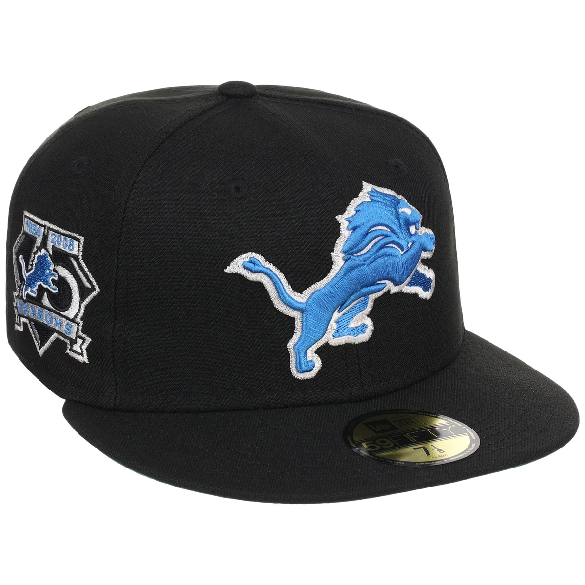 Detroit Lions NFL Black Dome New Era 59FIFTY front view