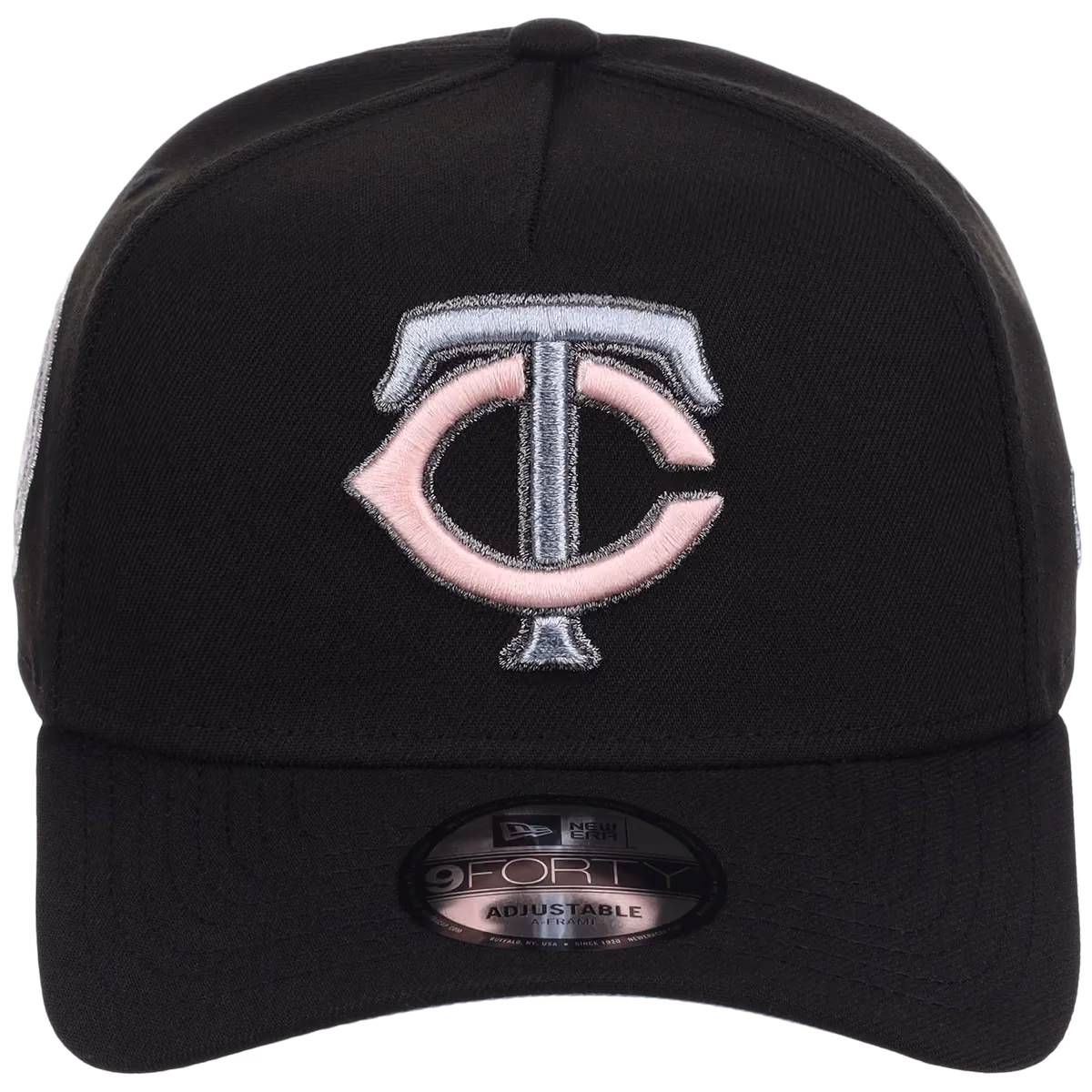 Minnesota Twins MLB Pewter Skies New Era 9FORTY A-Frame detail view