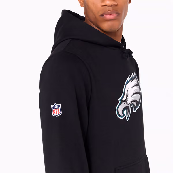 Philadelphia Eagles Logo Hoodie New Era NFL Sweatshirt Black view 3
