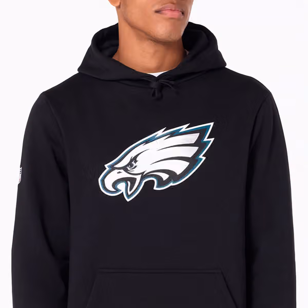 Philadelphia Eagles Logo Hoodie New Era NFL Sweatshirt Black view 6
