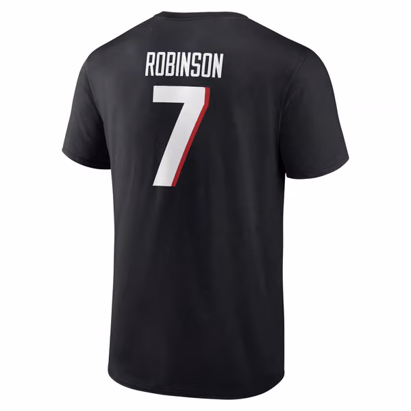 Bijan Robinson #7 Atlanta Falcons Player NFL T-Shirt Black view 3