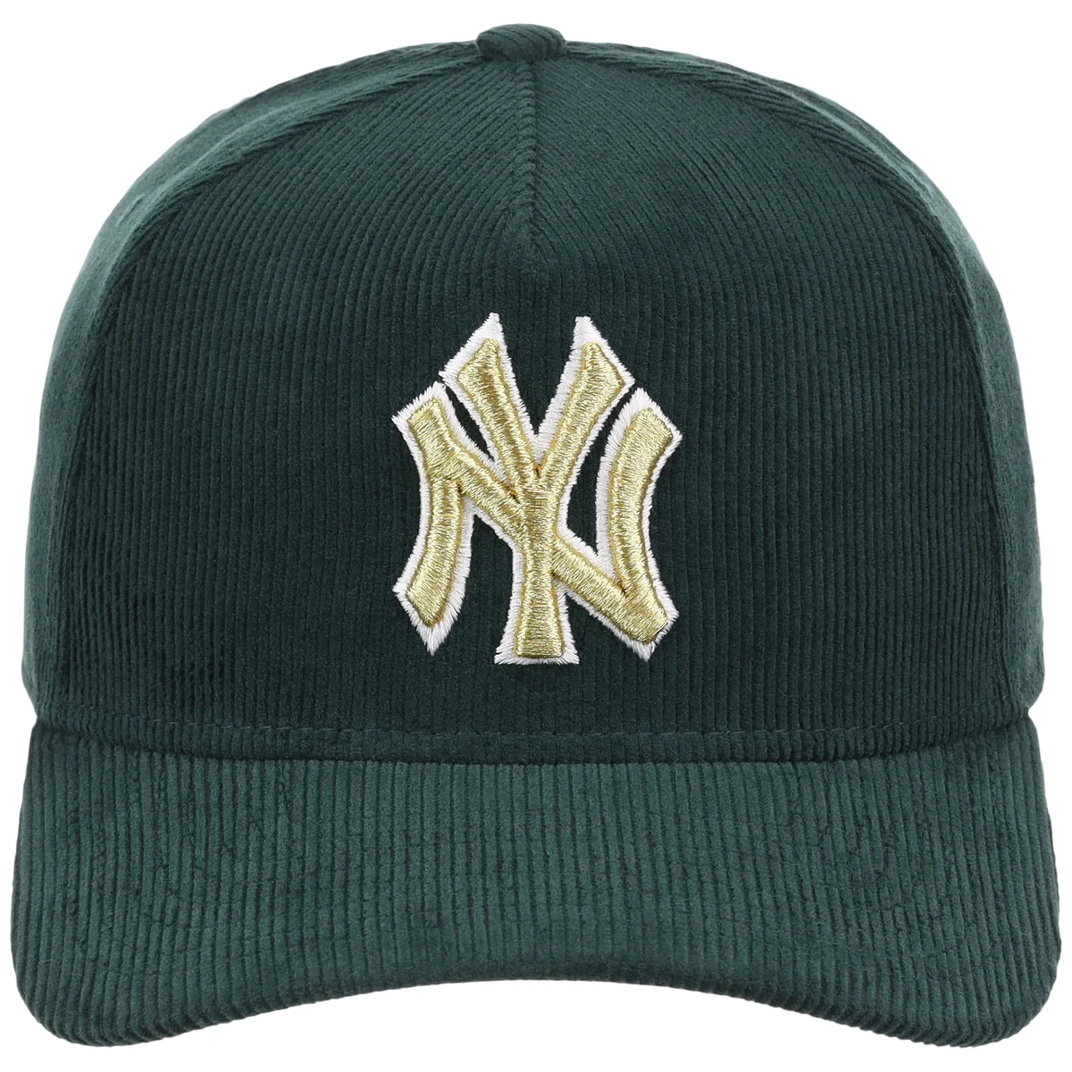 New York Yankees MLB Dark Green Cord FASHION CORE New Era 9FORTY A-Frame detail view