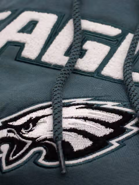 Philadelphia Eagles Felt Logo Throwback NFL Hoodie Green view 3