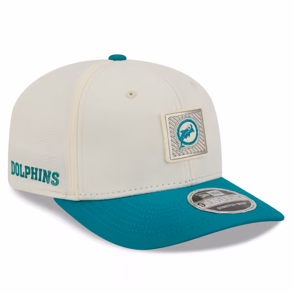 Miami Dolphins 2026 NFL Training Camp Historic Logo 9SEVENTY Stretch-Snap Cap Cream/Aqua product photo