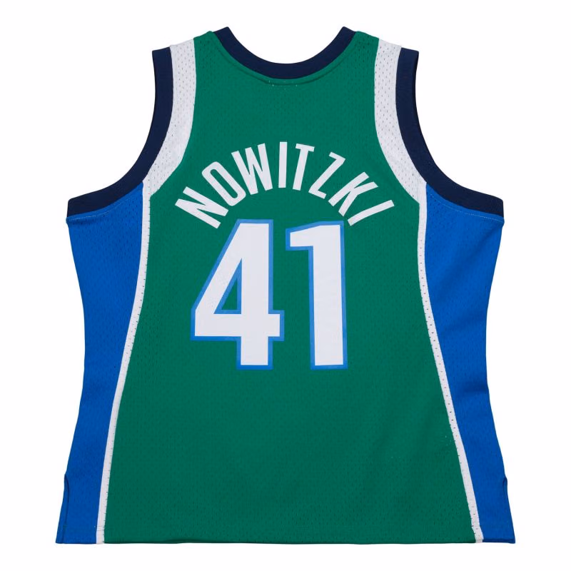 Dirk Nowitzki #41 Dallas Mavericks 2004-05 Swingman NBA Jersey Green view 2