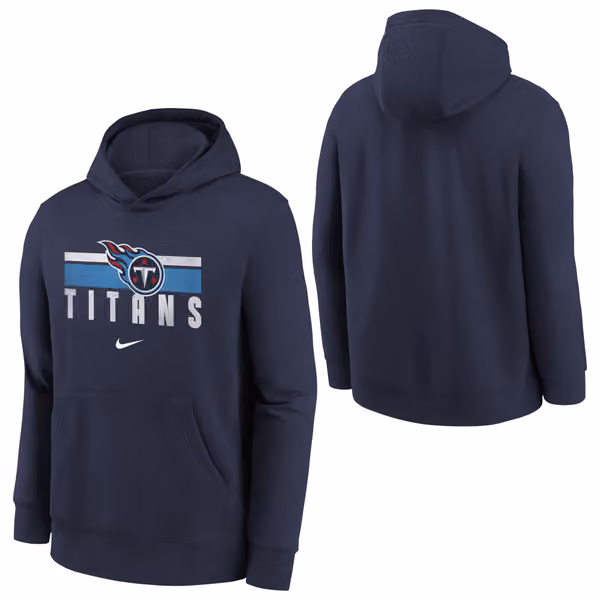 Tennessee Titans NFL Team Stripes Nike Club Hoodie (YOUTH) view 1
