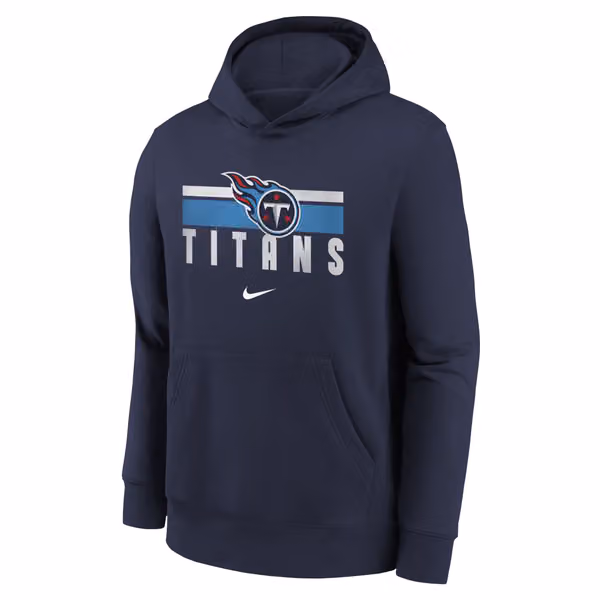 Tennessee Titans NFL Team Stripes Nike Club Hoodie (YOUTH) view 2