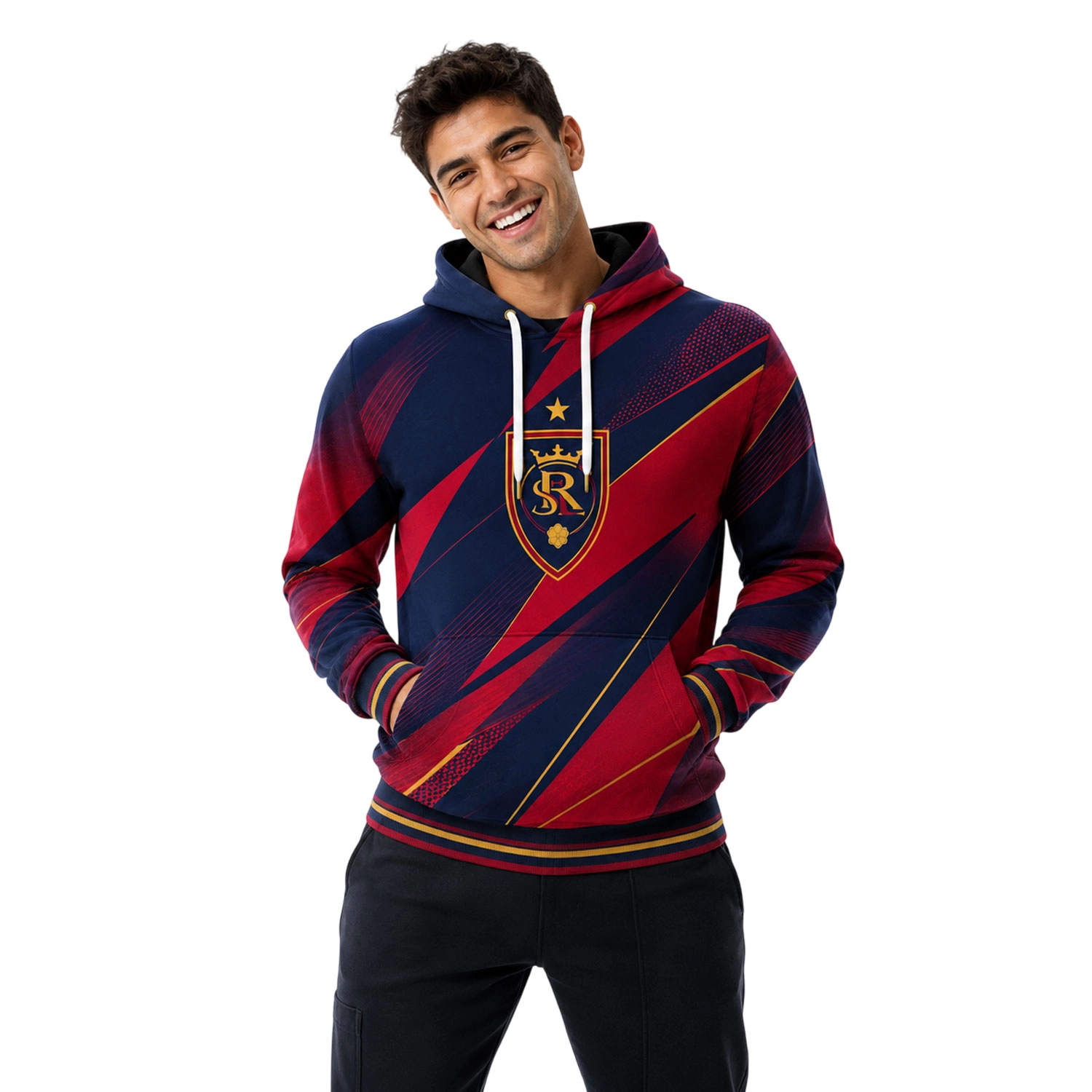 Real Salt Lake Hoodie Custom Bold Red Navy Style