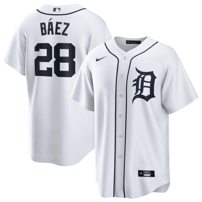 Javier Báez #28 Detroit Tigers Nike MLB Jersey White view 1