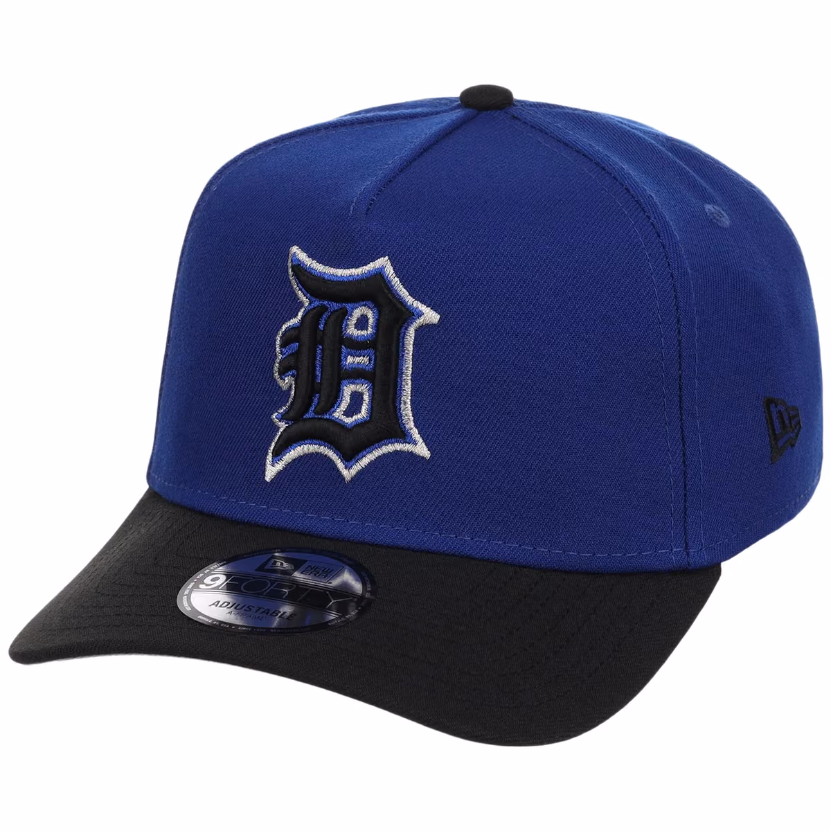 Detroit Tigers MLB Royal x Black FASHION CORE New Era 9FORTY A-Frame detail view