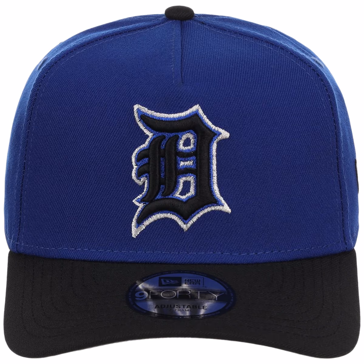 Detroit Tigers MLB Royal x Black FASHION CORE New Era 9FORTY A-Frame detail view