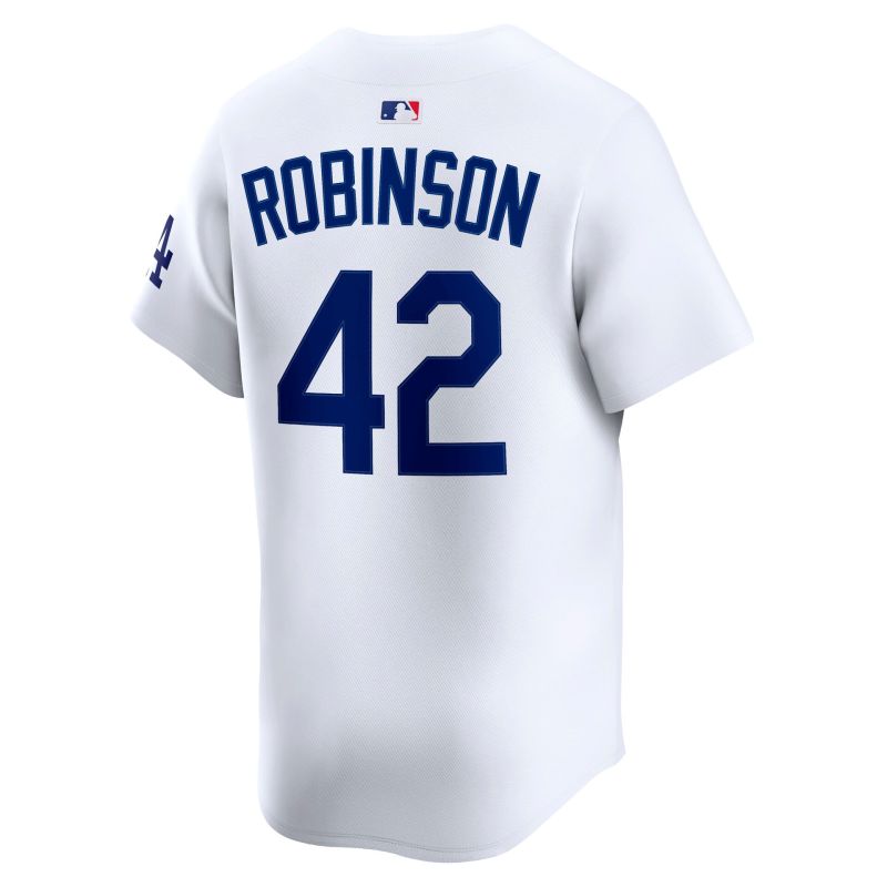 Jackie Robinson #42 Los Angeles Dodgers Limited MLB Jersey Home White view 3