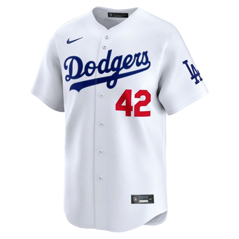 Jackie Robinson #42 Los Angeles Dodgers Limited MLB Jersey Home White view 2