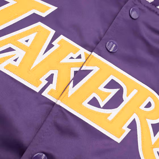 Los Angeles Lakers Primetime Mitchell & Ness Lightweight Satin NBA Jacket view 3