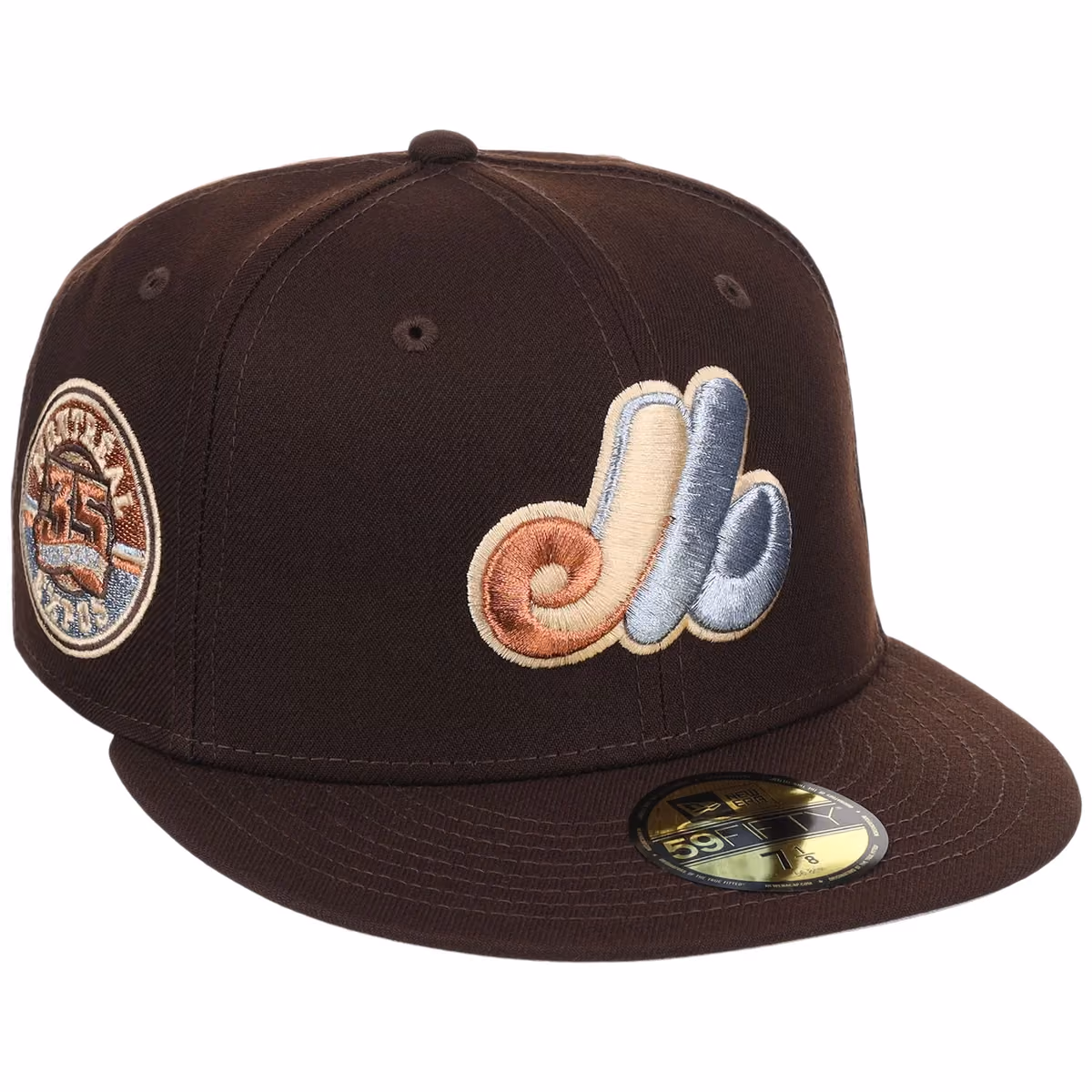 Montreal Expos MLB Frosted Bark New Era 59FIFTY front view