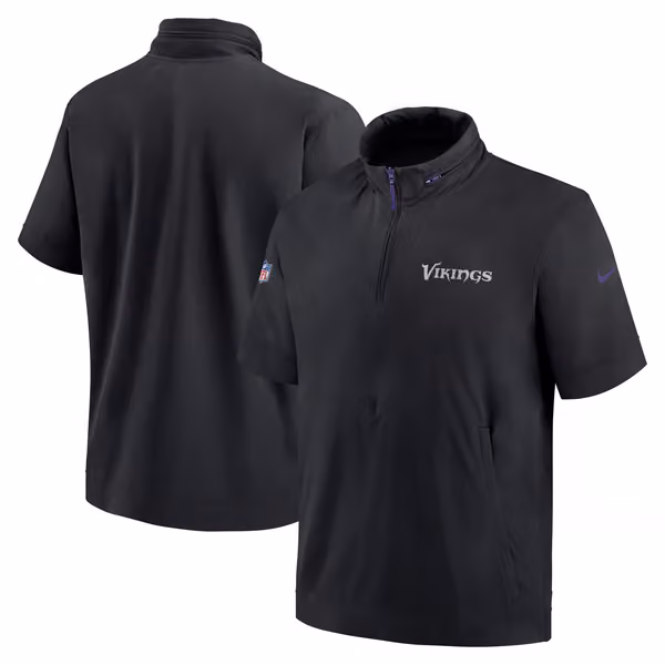 Minnesota Vikings 2024 NFL Sideline Nike Lightweight Coach Jacket Black view 1