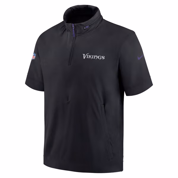 Minnesota Vikings 2024 NFL Sideline Nike Lightweight Coach Jacket Black view 2