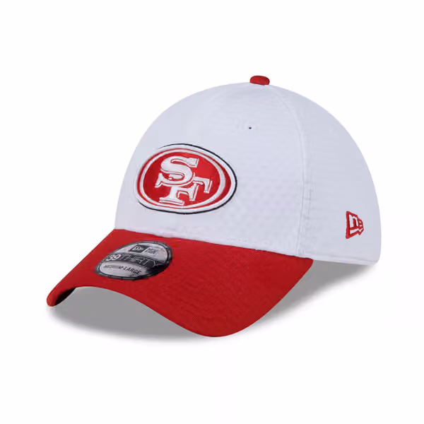 San Francisco 49ers 2024 NFL Training Camp New Era 39THIRTY Flex Cap White product photo