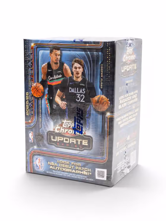2025/26 Topps Chrome NBA Update Series Basketball Blaster Box view 1