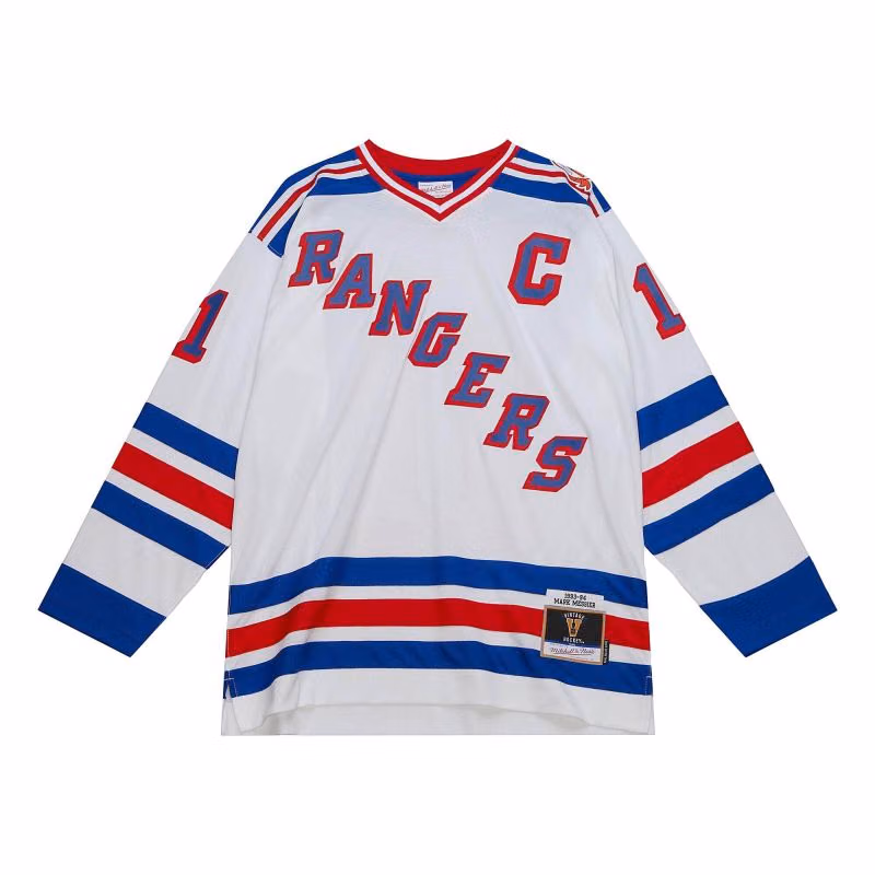 Mark Messier #11 New York Rangers 1993-94 Mitchell & Ness NHL Jersey White view 2