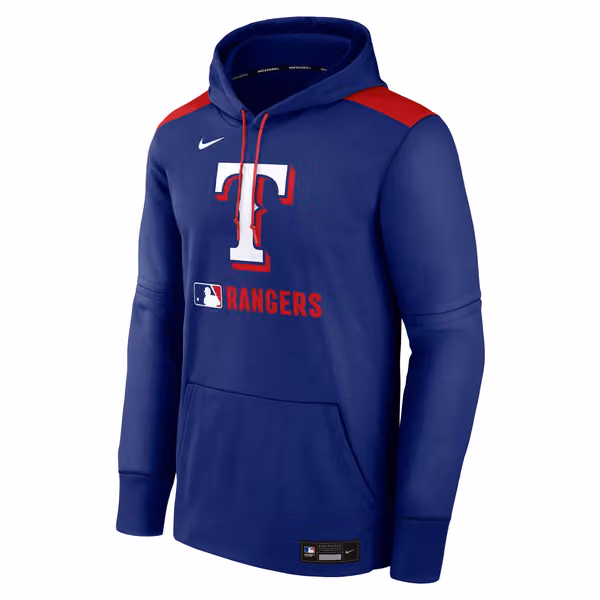 Texas Rangers 2025 MLB Authentic Performance Therma Hoodie Blue view 1