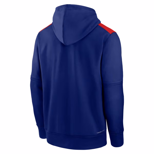 Texas Rangers 2025 MLB Authentic Performance Therma Hoodie Blue view 2