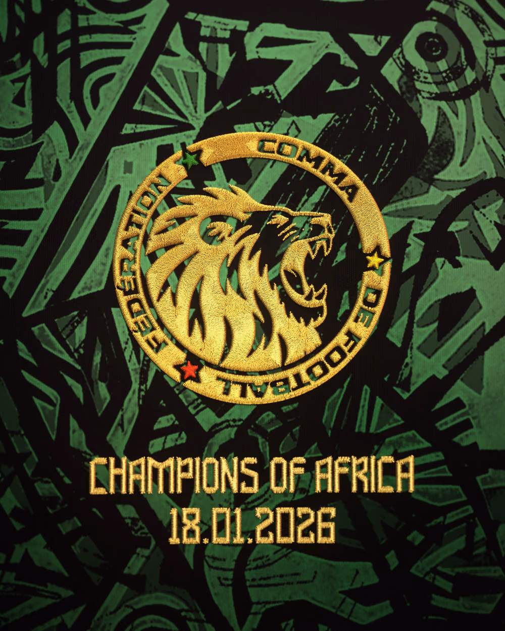 Jersevo Custom Personalized Senegal 2026 African Champions Jersey crest detail