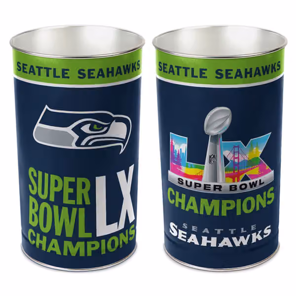 Seattle Seahawks Super Bowl LX Champions NFL Wastebasket view 1