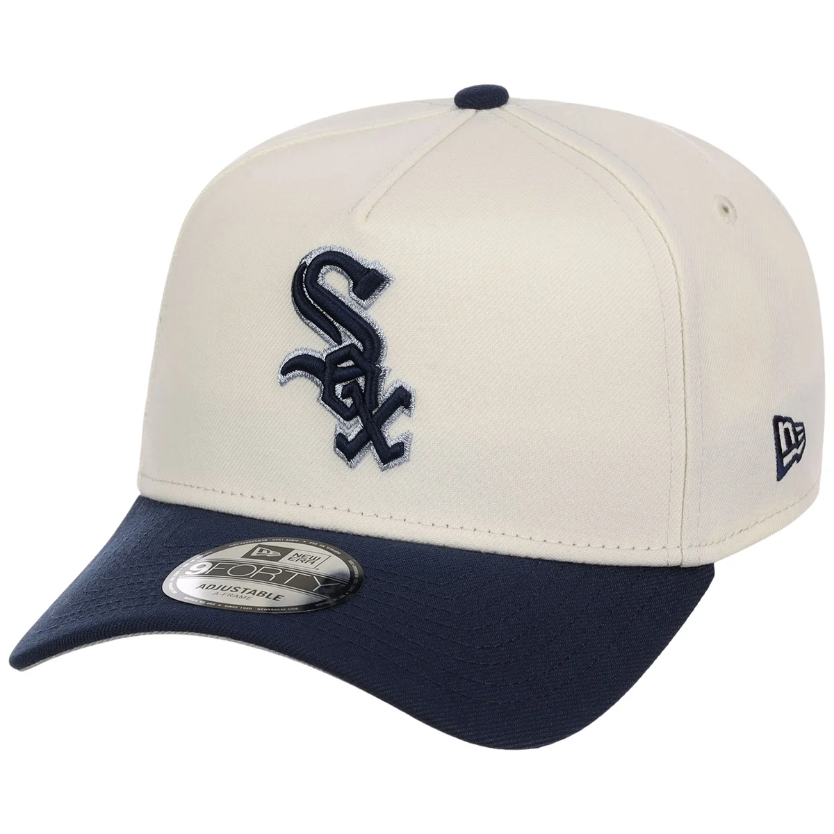 Chicago White Sox MLB Chrome x Navy FASHION CORE New Era 9FORTY A-Frame detail view
