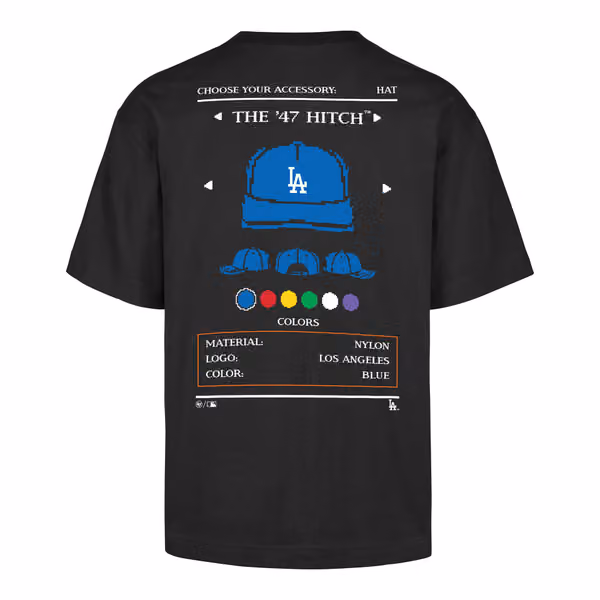 Los Angeles Dodgers 8-Bit Hero Foundation MLB T-Shirt Black view 2