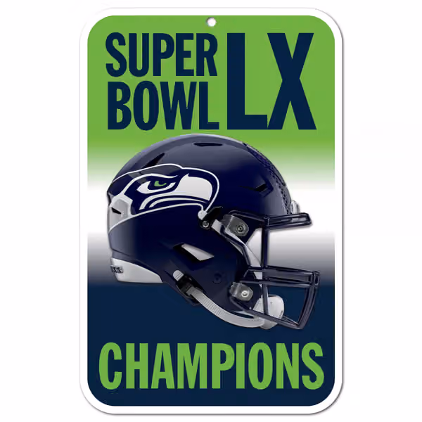 Seattle Seahawks Super Bowl LX Champions NFL Sign view 1