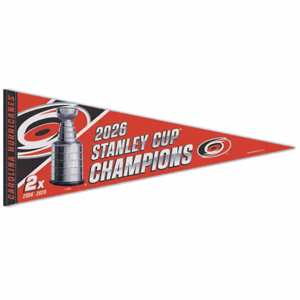 Carolina Hurricanes 2026 Stanley Cup Champions Premium NHL Pennant view 1