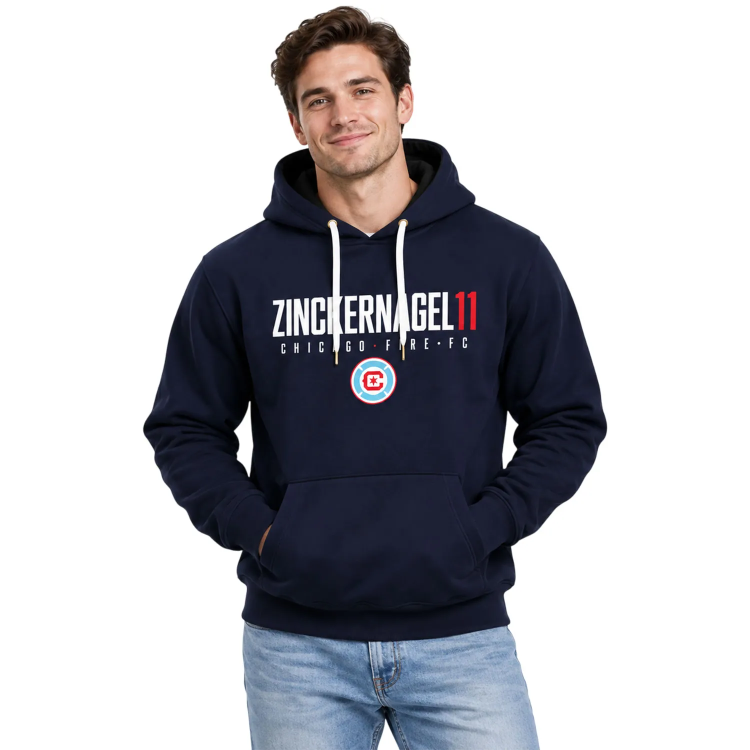 Philip Zinckernagel Navy Hoodie Bold Chicago Fire Merch