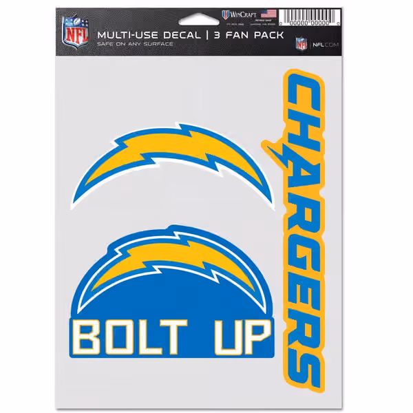 Los Angeles Chargers Multi-Use NFL Decals Set (3 Pcs.) view 1