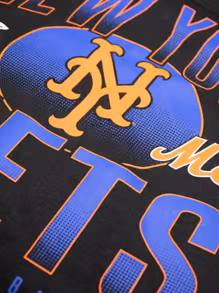 New York Mets Throwback Black Boxy Oversized MLB T-Shirt view 3