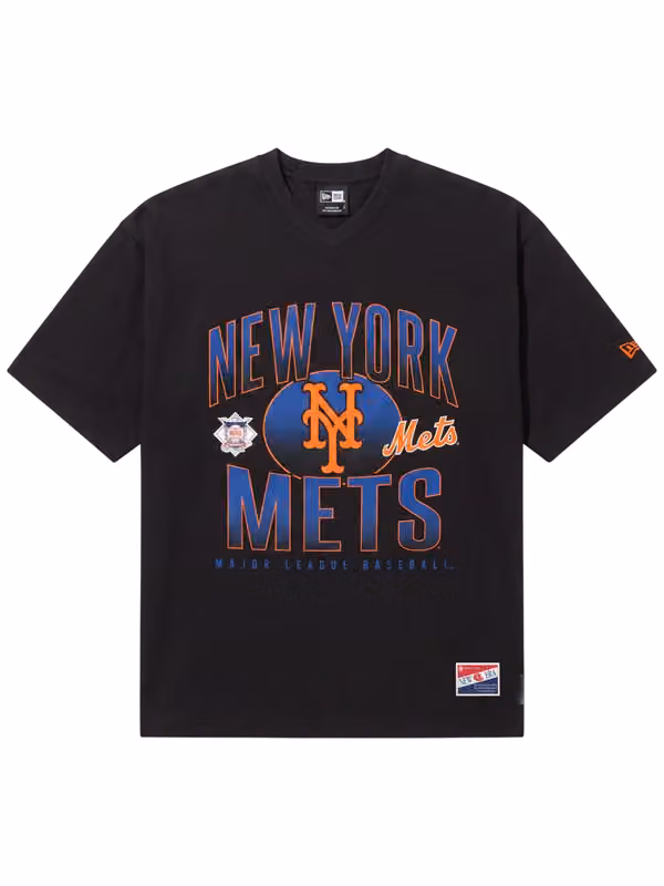 New York Mets Throwback Black Boxy Oversized MLB T-Shirt view 1
