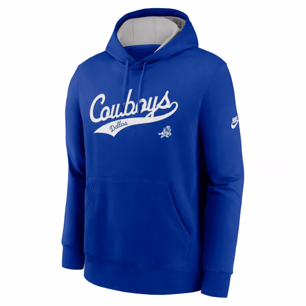 Dallas Cowboys Rewind Script Nike Club NFL Hoodie Blue view 1
